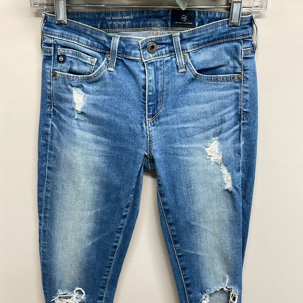 AG Adriano Goldschmied The Middi Ankle Mid Rise Legging Ankle Denim Jeans 24R